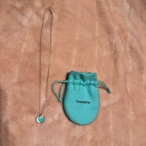 Tiffany Necklace | Double Heart Tag | Blue